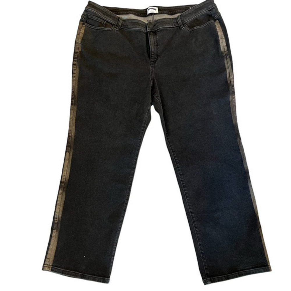 Lane Bryant‎ Black Denim Jeans Flex Magic Signature Fit Mid Rise Skinny New 28